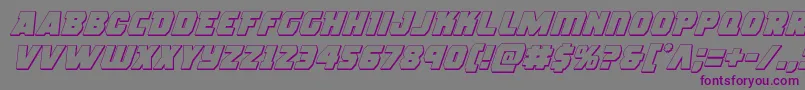 roguehero3dital-Schriftart – Violette Schriften auf grauem Hintergrund