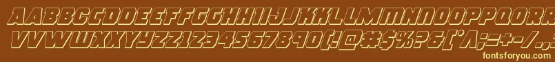 roguehero3dital Font – Yellow Fonts on Brown Background