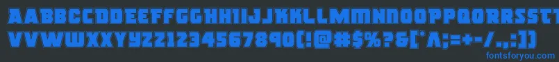 rogueheroacad-Schriftart – Blaue Schriften auf schwarzem Hintergrund