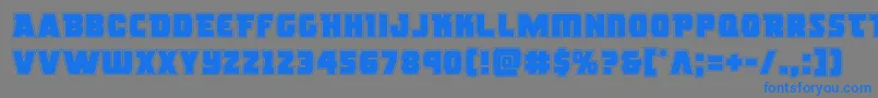 フォントrogueheroacad – 灰色の背景に青い文字