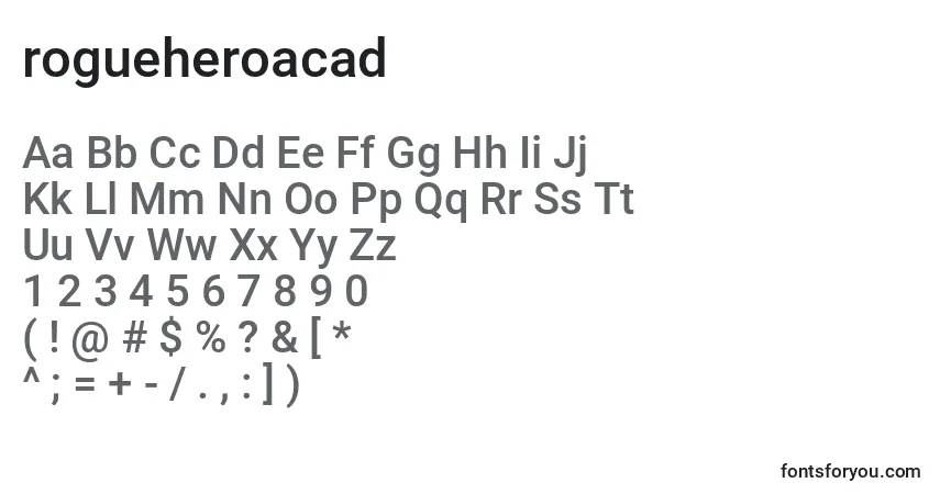 Шрифт Rogueheroacad (138997) – алфавит, цифры, специальные символы