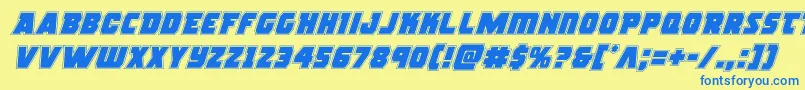 rogueheroacadital Font – Blue Fonts on Yellow Background