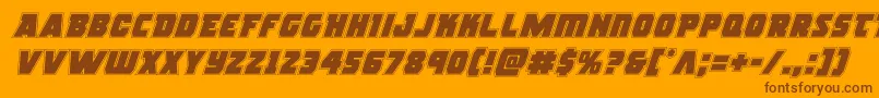 rogueheroacadital Font – Brown Fonts on Orange Background