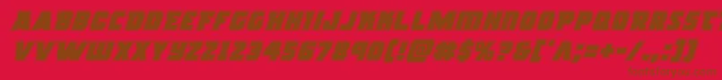 Weitere Informationen zur rogueheroacadital-Schriftart rogueheroacadital-Schriftart – Braune Schriften auf rotem Hintergrund