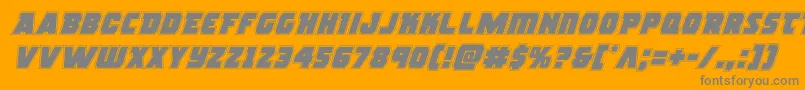 rogueheroacadital-Schriftart – Graue Schriften auf orangefarbenem Hintergrund