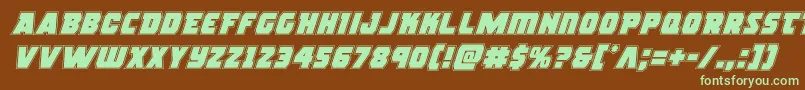 rogueheroacadital Font – Green Fonts on Brown Background