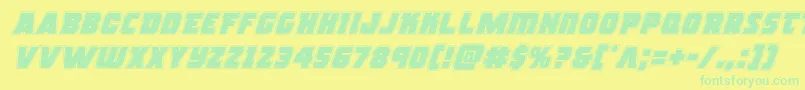 Czcionka rogueheroacadital – zielone czcionki na żółtym tle