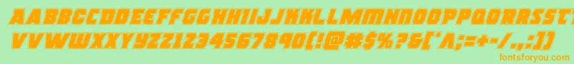rogueheroacadital Font – Orange Fonts on Green Background