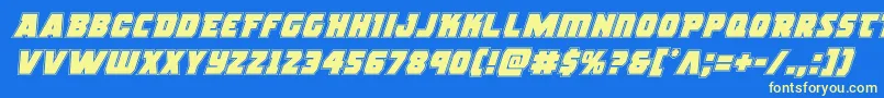 rogueheroacadital Font – Yellow Fonts on Blue Background