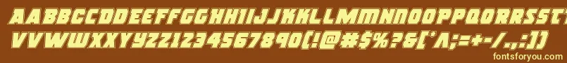 rogueheroacadital Font – Yellow Fonts on Brown Background