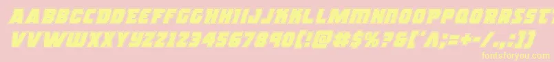 rogueheroacadital-Schriftart – Gelbe Schriften auf rosa Hintergrund