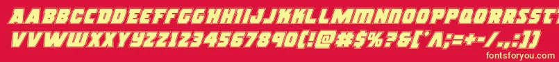 rogueheroacadital Font – Yellow Fonts on Red Background