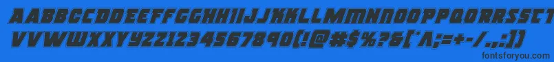 rogueheroacadital Font – Black Fonts on Blue Background