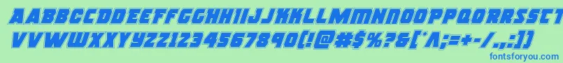 rogueheroacadital Font – Blue Fonts on Green Background