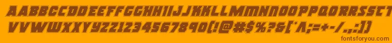 rogueheroacadital Font – Brown Fonts on Orange Background