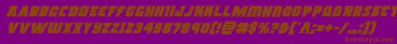 rogueheroacadital Font – Brown Fonts on Purple Background
