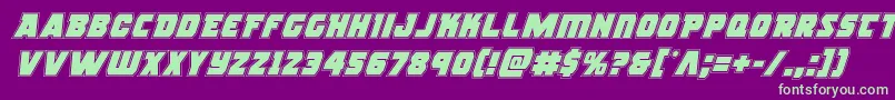 rogueheroacadital Font – Green Fonts on Purple Background