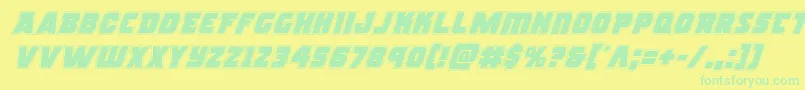 Czcionka rogueheroacadital – zielone czcionki na żółtym tle
