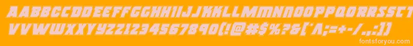 rogueheroacadital Font – Pink Fonts on Orange Background
