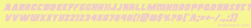 rogueheroacadital Font – Pink Fonts on Yellow Background