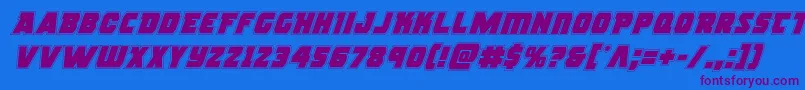 rogueheroacadital Font – Purple Fonts on Blue Background