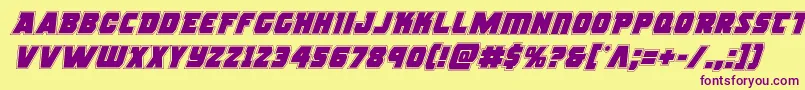 rogueheroacadital Font – Purple Fonts on Yellow Background