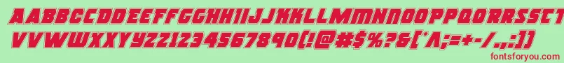 rogueheroacadital Font – Red Fonts on Green Background