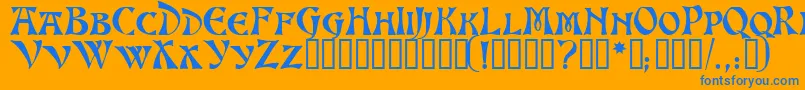 AltenburgTM Font – Blue Fonts on Orange Background