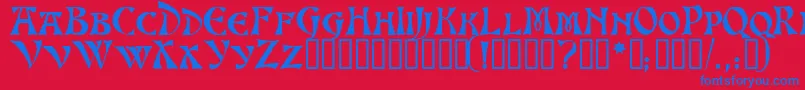 AltenburgTM Font – Blue Fonts on Red Background