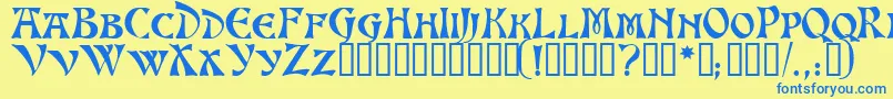 AltenburgTM Font – Blue Fonts on Yellow Background