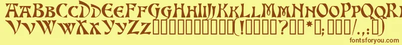 AltenburgTM Font – Brown Fonts on Yellow Background