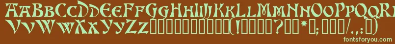 AltenburgTM-fontti – vihreät fontit ruskealla taustalla