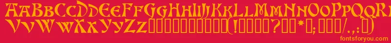 fuente AltenburgTM – Fuentes Naranjas Sobre Fondo Rojo