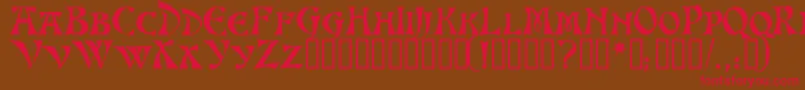 AltenburgTM-Schriftart – Rote Schriften auf braunem Hintergrund
