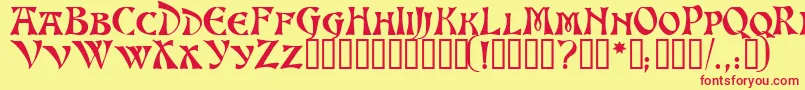 AltenburgTM-fontti – punaiset fontit keltaisella taustalla