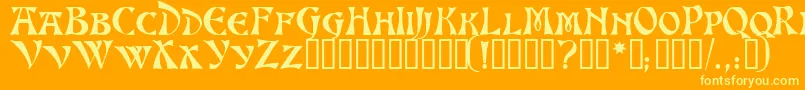 AltenburgTM Font – Yellow Fonts on Orange Background