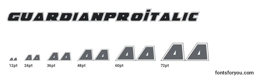 sizes of guardianproitalic font, guardianproitalic sizes