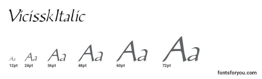sizes of vicisskitalic font, vicisskitalic sizes
