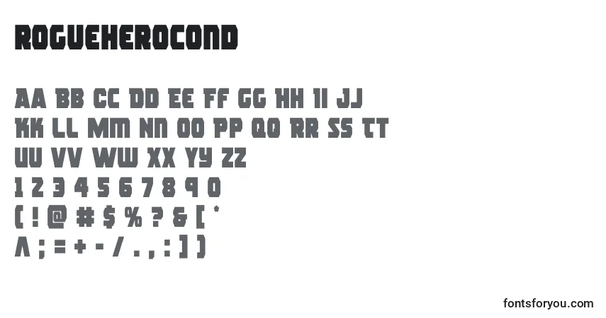 Schriftart Rogueherocond (139000) – Alphabet, Zahlen, spezielle Symbole