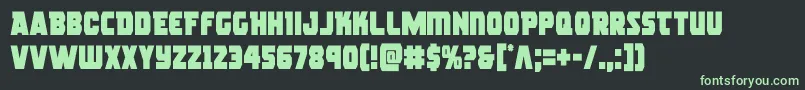 フォントrogueherocond – 黒い背景に緑の文字