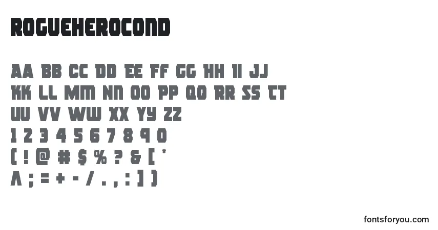 Schriftart Rogueherocond (139001) – Alphabet, Zahlen, spezielle Symbole