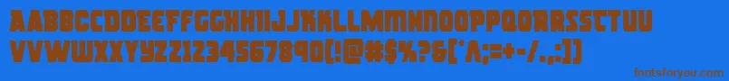 rogueherocond Font – Brown Fonts on Blue Background