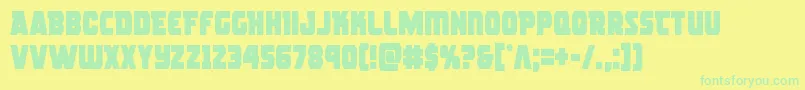 rogueherocond Font – Green Fonts on Yellow Background