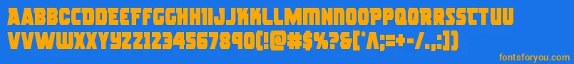 rogueherocond Font – Orange Fonts on Blue Background