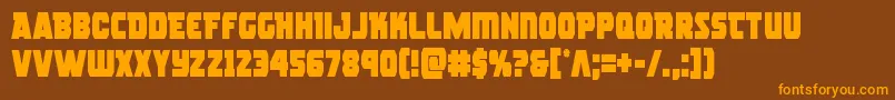 rogueherocond Font – Orange Fonts on Brown Background