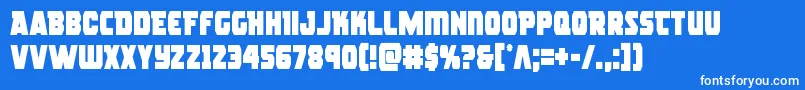rogueherocond Font – White Fonts on Blue Background