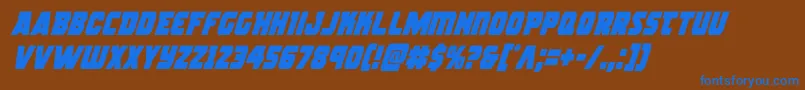 rogueherocondital Font – Blue Fonts on Brown Background