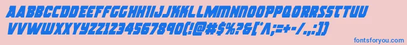 rogueherocondital-Schriftart – Blaue Schriften auf rosa Hintergrund