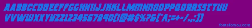 rogueherocondital-Schriftart – Blaue Schriften auf violettem Hintergrund