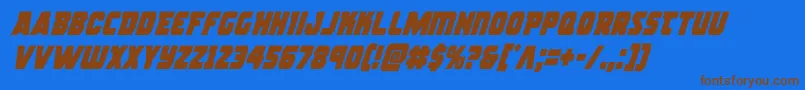 rogueherocondital Font – Brown Fonts on Blue Background